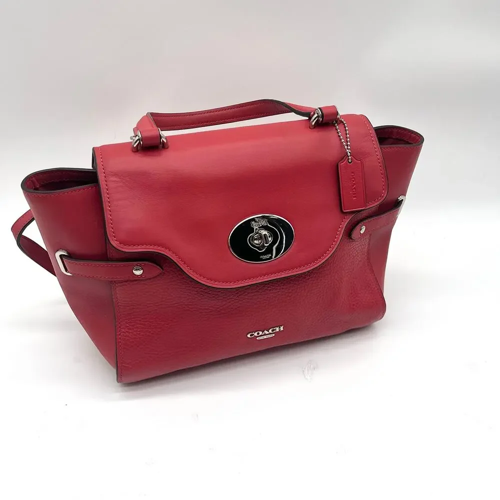 COACH Blake Flap Turnlock Leather Satchel, RETAILS $550 - Picture 5 of 13